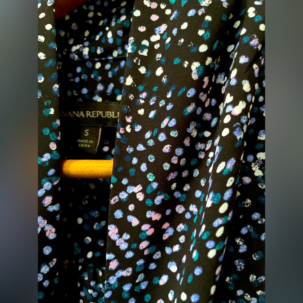 Size S Banana Republic Top with Blue and White dots